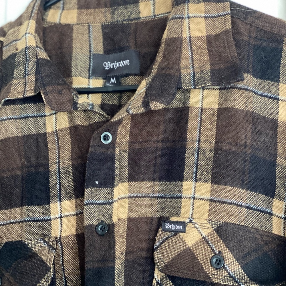 BRIXTON brown/tan flannel
